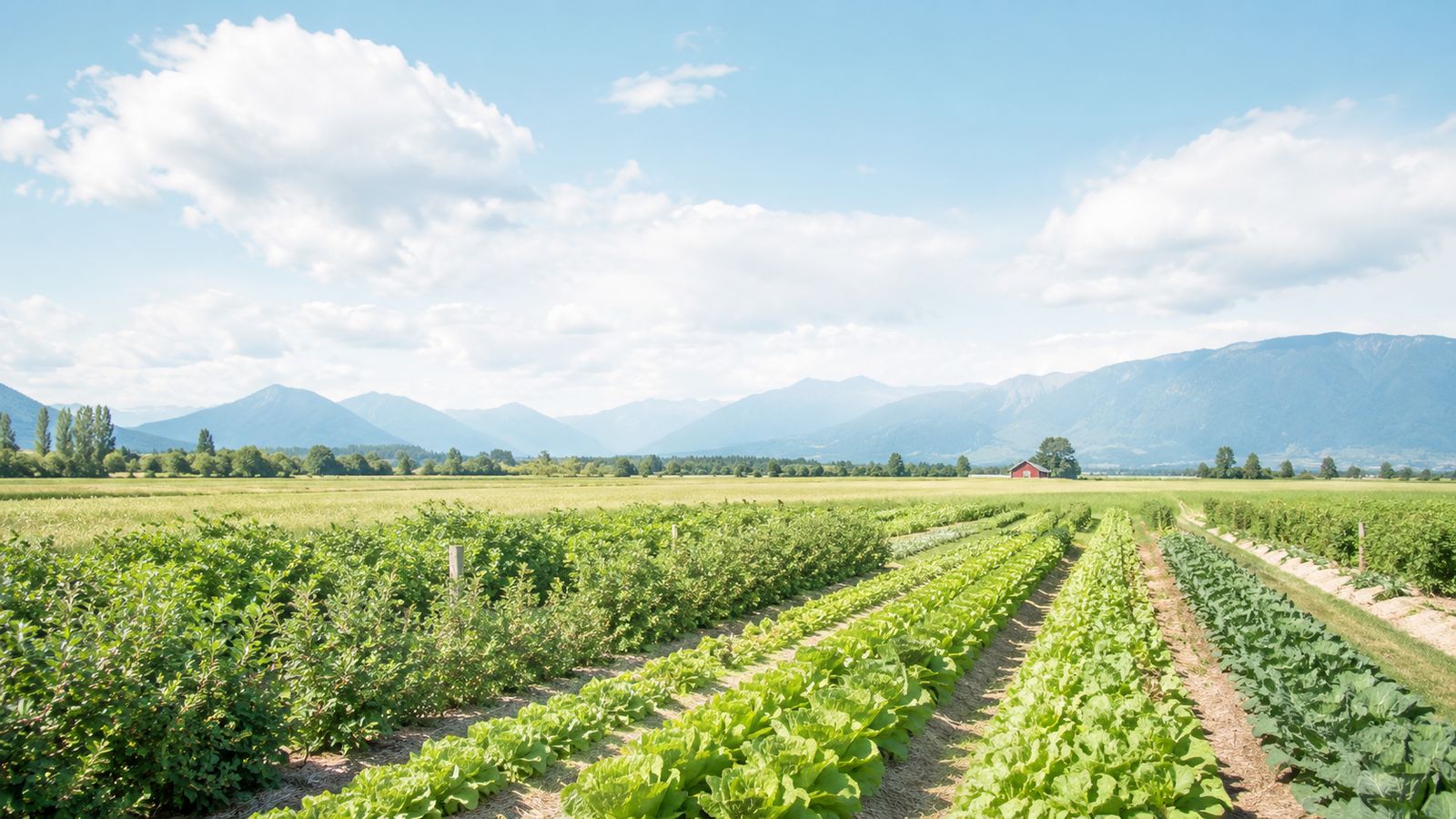 Fraser Valley farmland at dawn