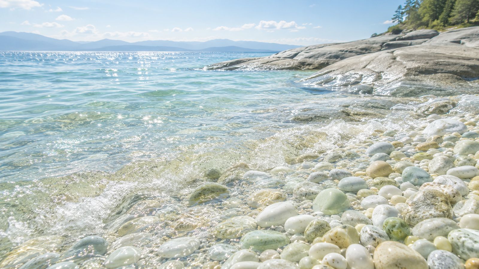 The Pacific shoreline